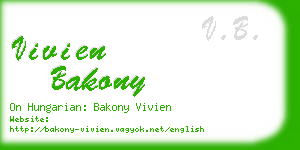 vivien bakony business card